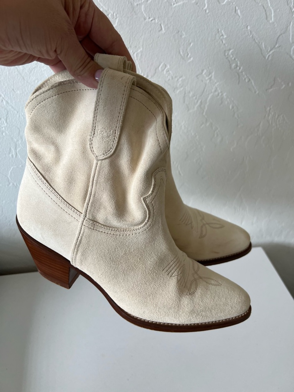 POLO RALPH LAUREN Calfskin Suede Western Cowboy Boots Size 9.5 - Picture 4 of 16